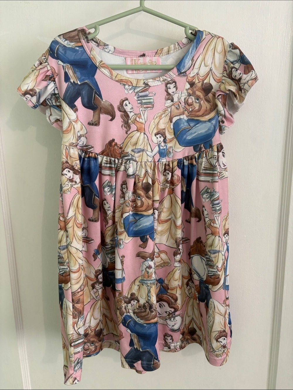 Disney Pink Belle & Beast All-Over Print Dress